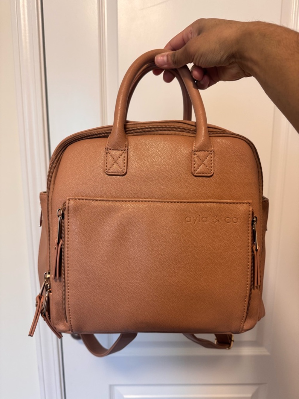 ayla & co Tan Baby Bag Backpack Tote